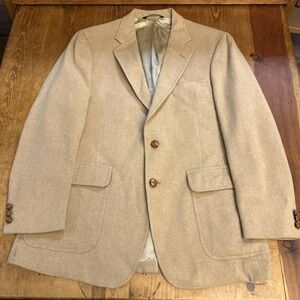 Jos A Bank Mens 100% Camel‎ Hair Blazer Sport Coat Jacket Tan USA Made Vintage